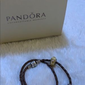 Pandora Jewelry - ✨ sale✨Pandora leather bracelet with charms Pandora Jewelry - ✨ sale✨Pandora leather bracelet with charms